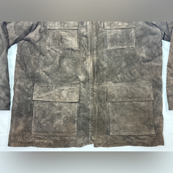 Eddie Bauer + Seattle Suede Edition Jacket Gold Quilt Insulation Washable Zip XL - Picture 2 of 16